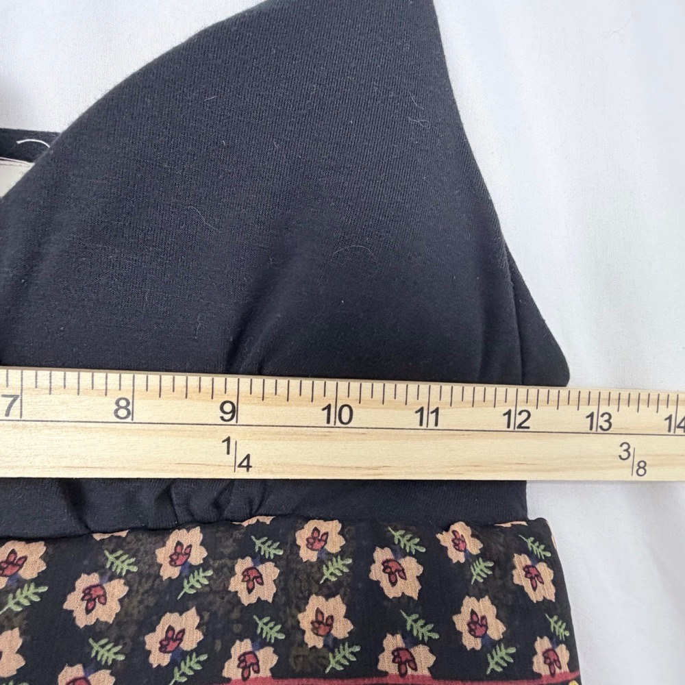 Belle du Jour Floral Print Maxi Dress Empire Waist Black Multi Women's M - Picture 4 of 6
